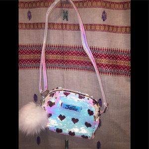 Justice’s Sequined Hearts Crossbody Bag.
